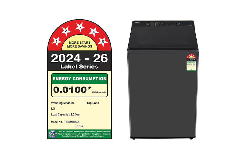 LG 8 Kg 5 Star Fully Automatic Top Load Washing Machine – T80KMMB3Z