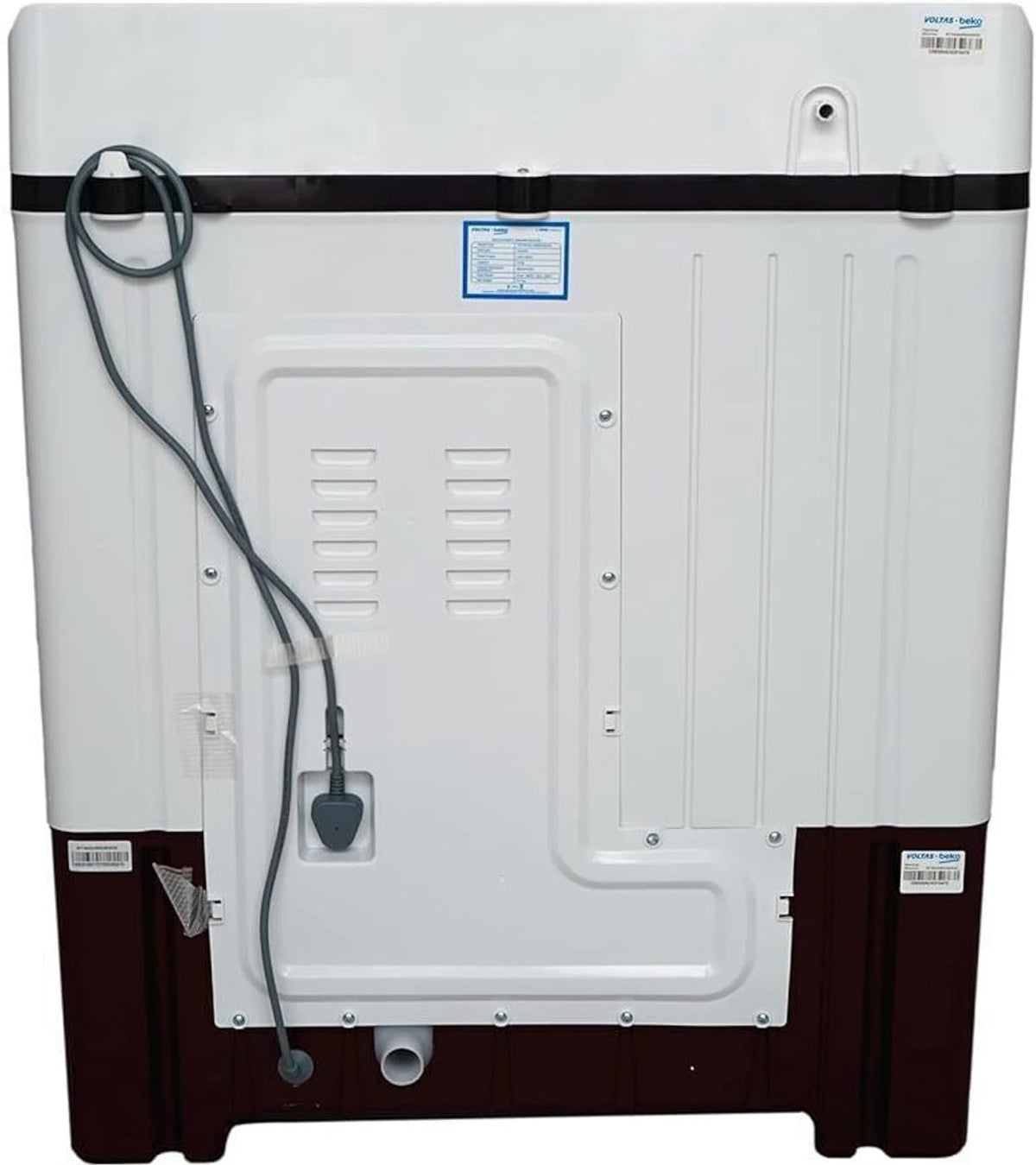 Voltas Beko 7 kg 5 Star Semi-Automatic Top Load Washing Machine – White & Maroon