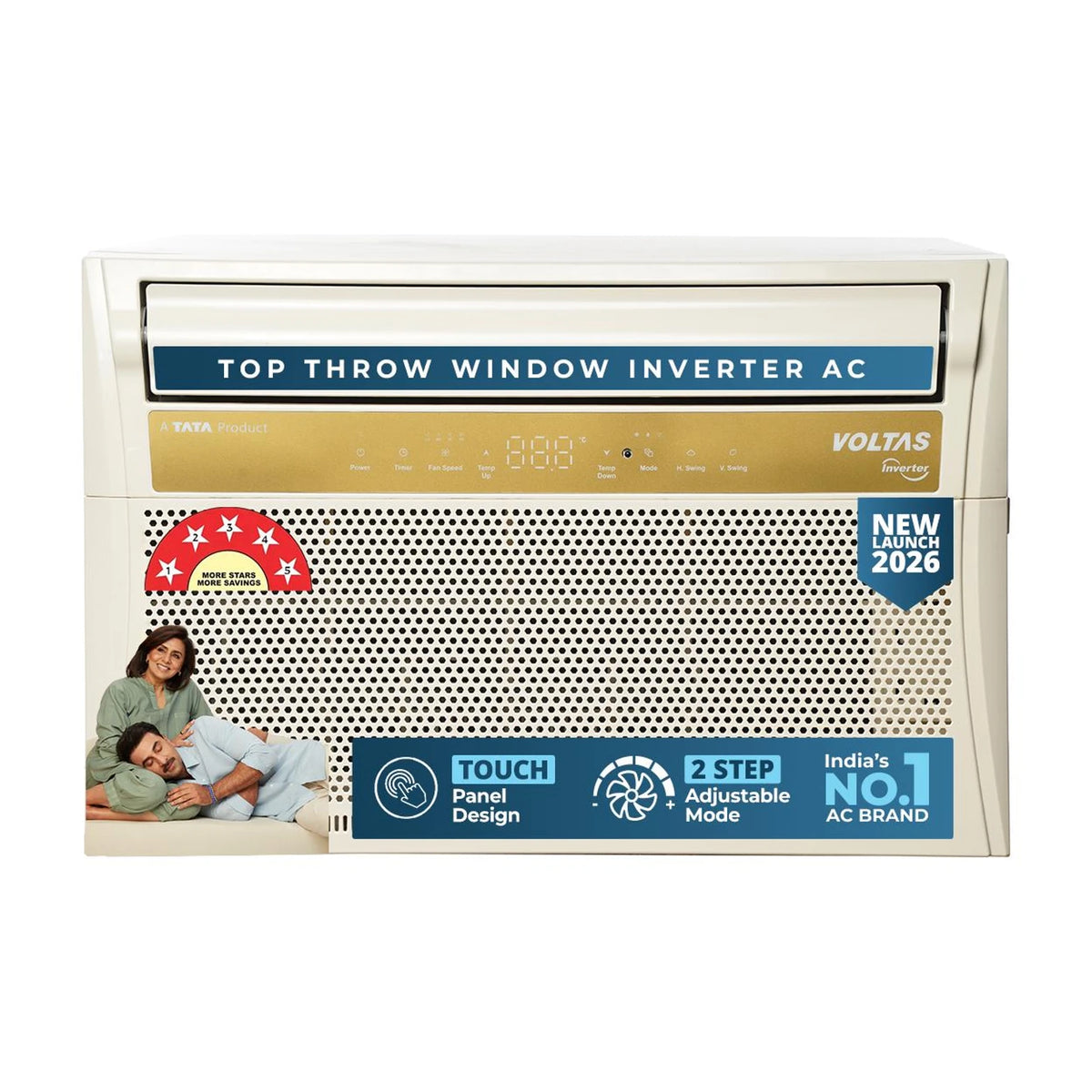 Voltas 1.5 Ton 5 Star Inverter Window Air Conditioner – 185INV Topaz (White)