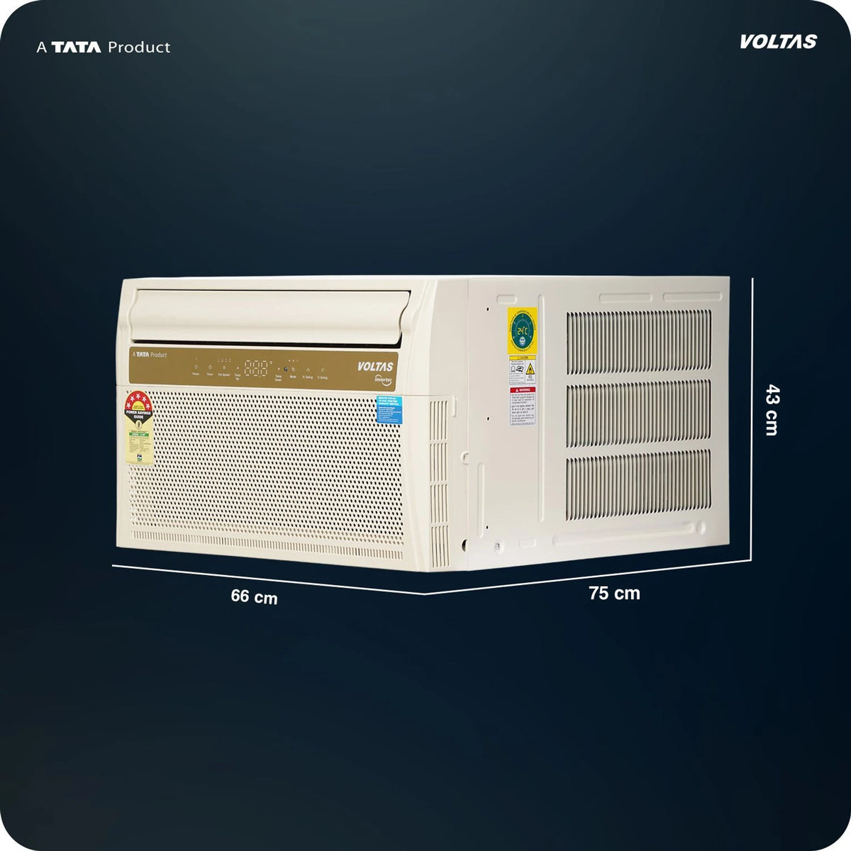 Voltas 1.5 Ton 5 Star Inverter Window Air Conditioner – 185INV Topaz (White)