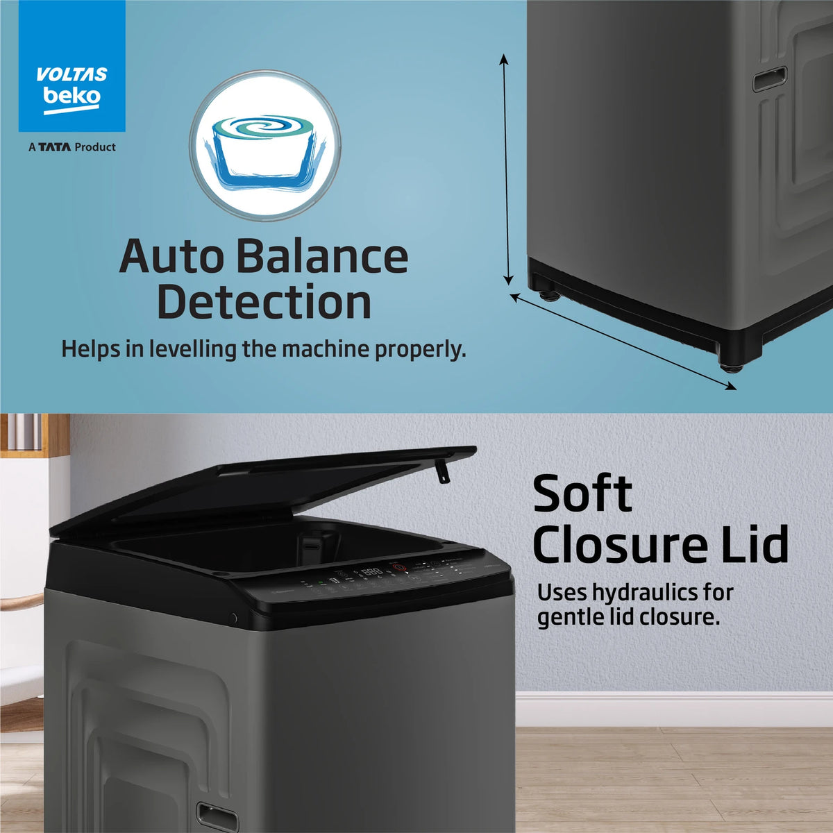 Voltas Beko 8 kg 5 Star Fully Automatic Top Load Washing Machine – WTL8011AU