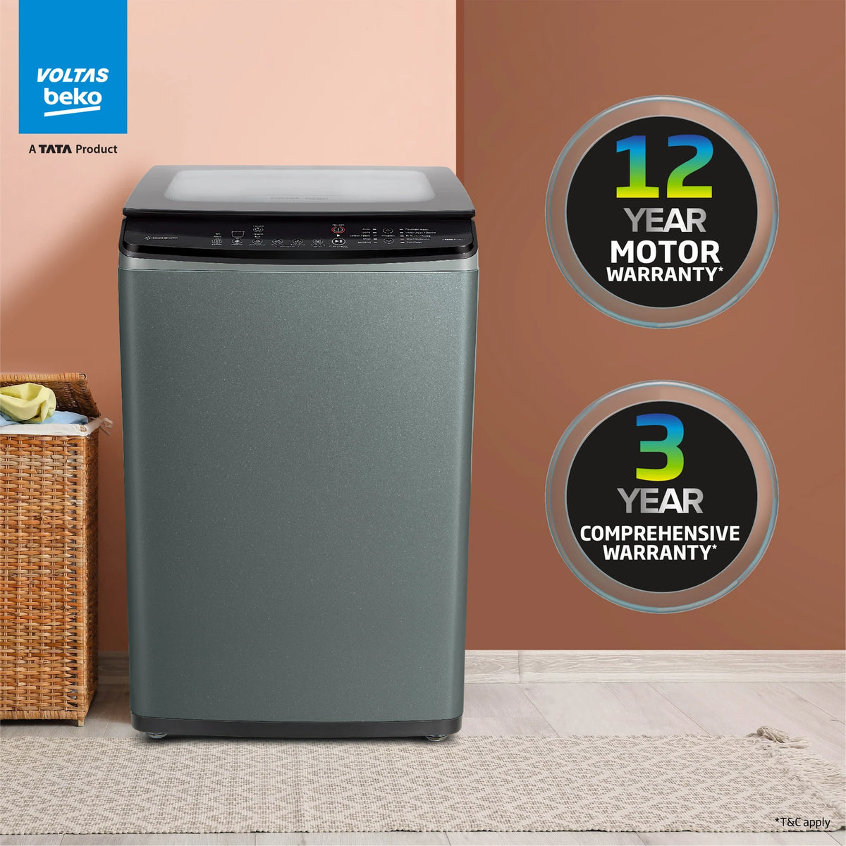 Voltas Beko 8 kg 5 Star Fully Automatic Top Load Washing Machine – WTL8011AU
