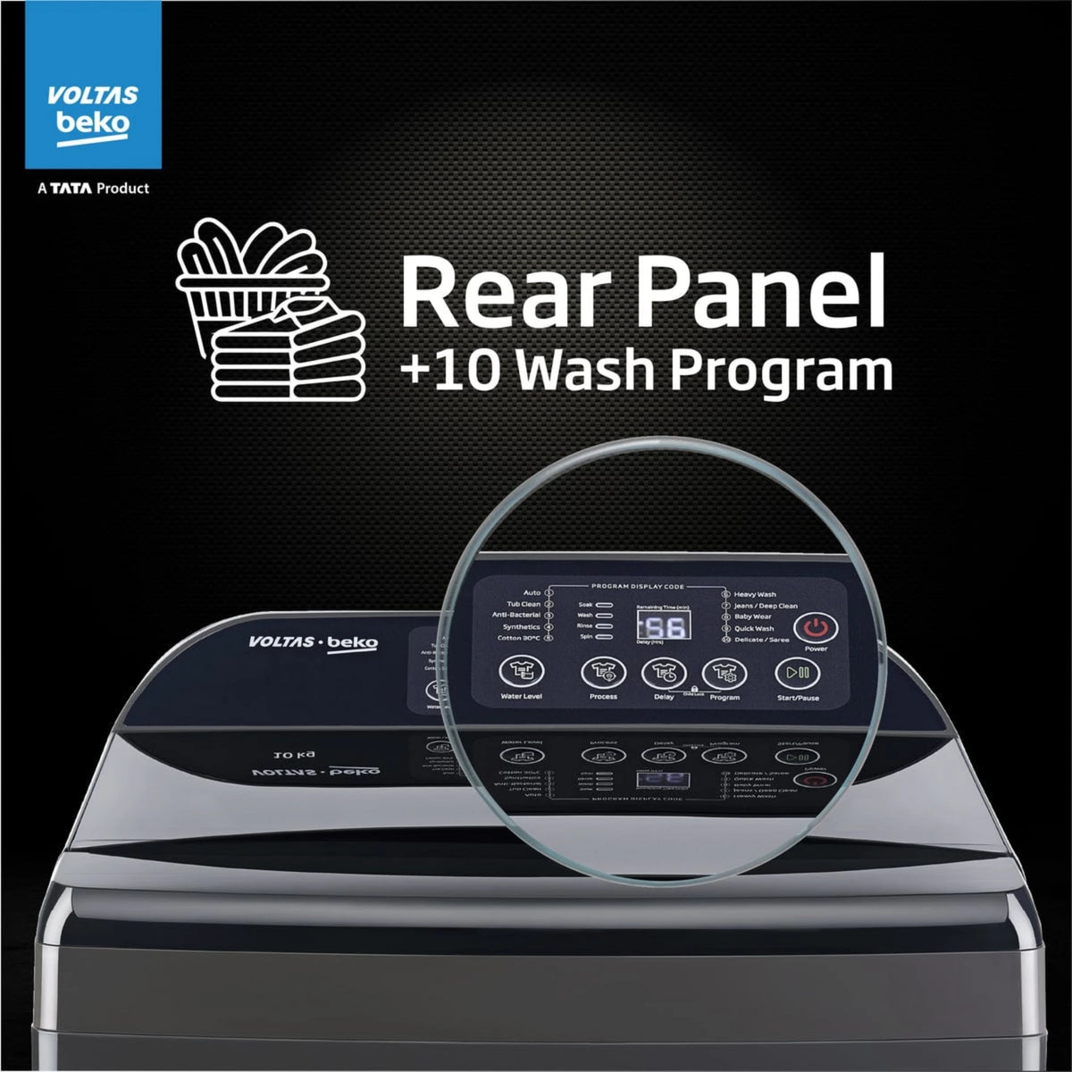Voltas Beko 9 kg 5 Star Fully Automatic Top Load Washing Machine with In-Built Heater – WTL9006UEAH