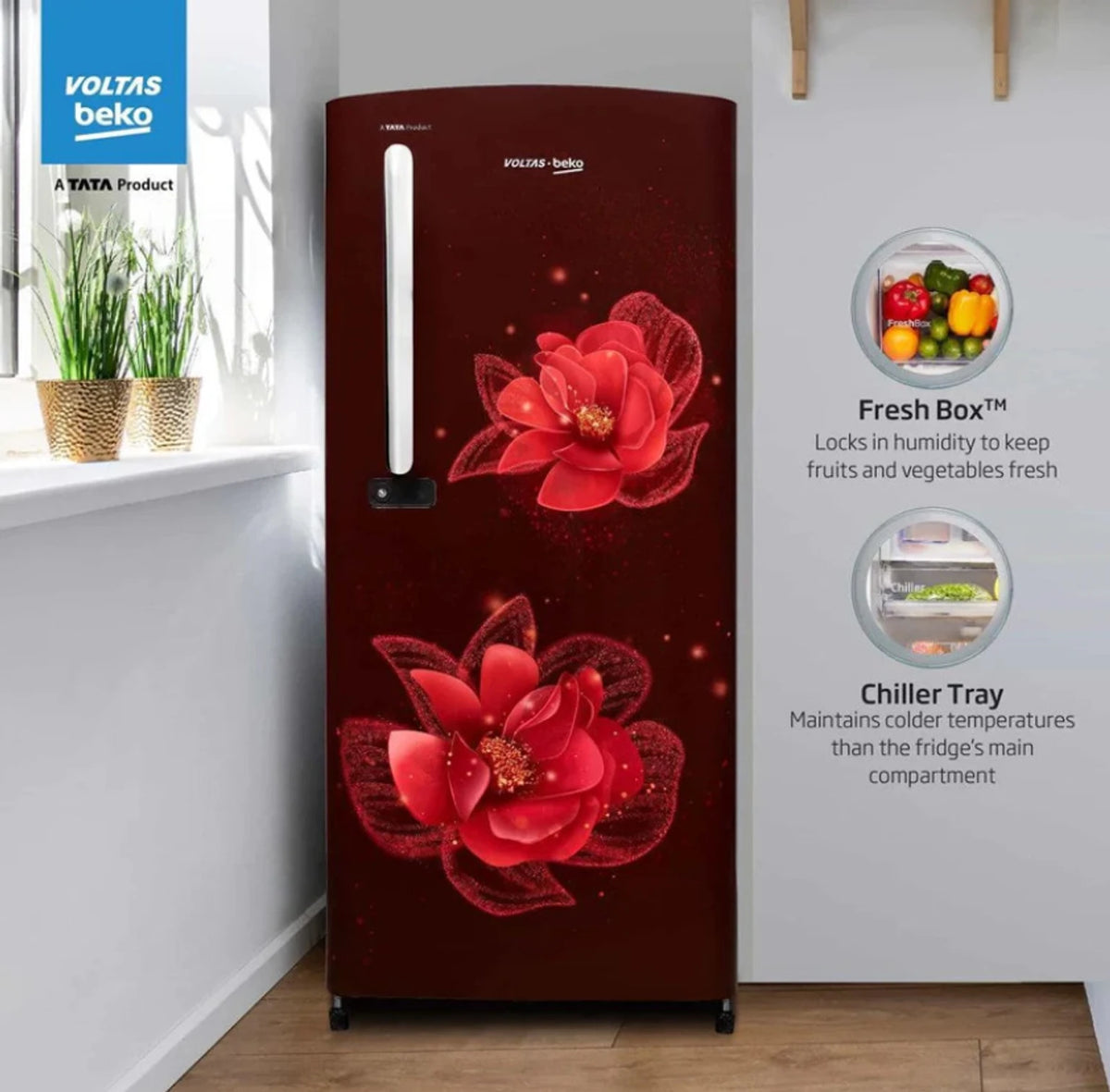 Voltas Beko 185 L 3 Star Direct Cool Single Door Refrigerator – RDC220C